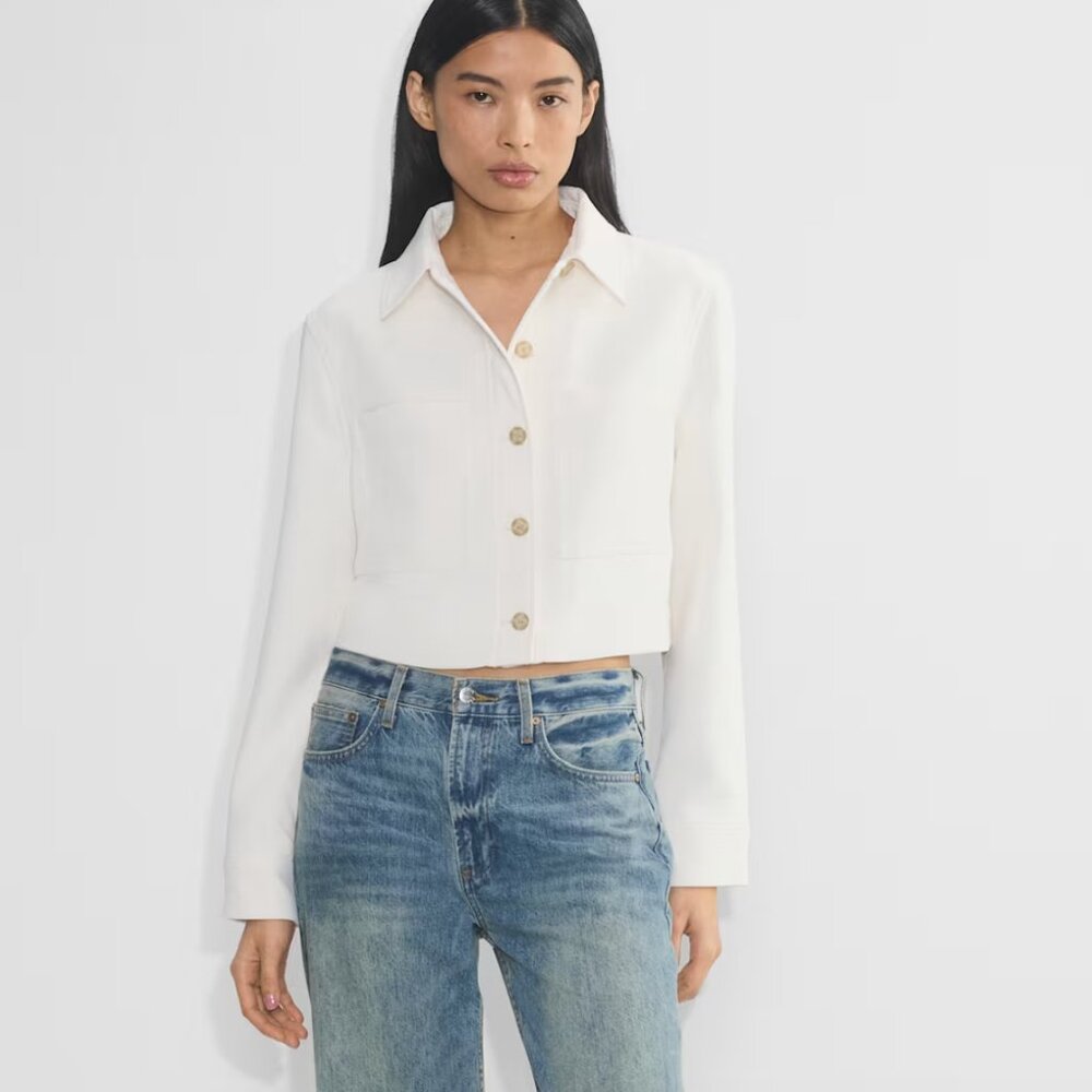 Aritzia Wilfred Little Cropped Jacket - Light Birch